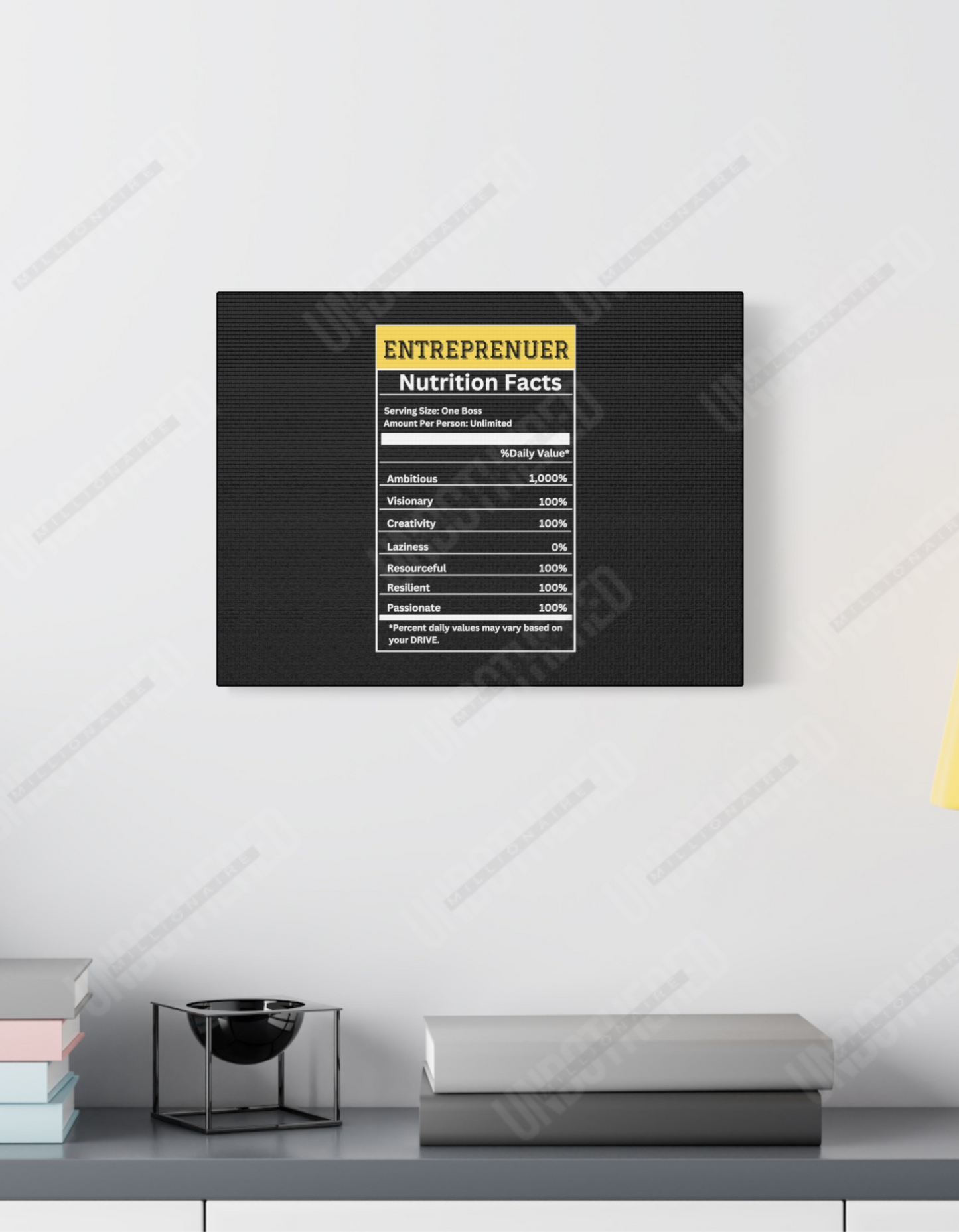 Entrepreneur Nutrition Facts (Matte Canvas, Stretched, 1.25")